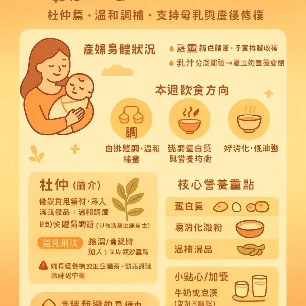 月子餐第二週食譜 - 杜仲