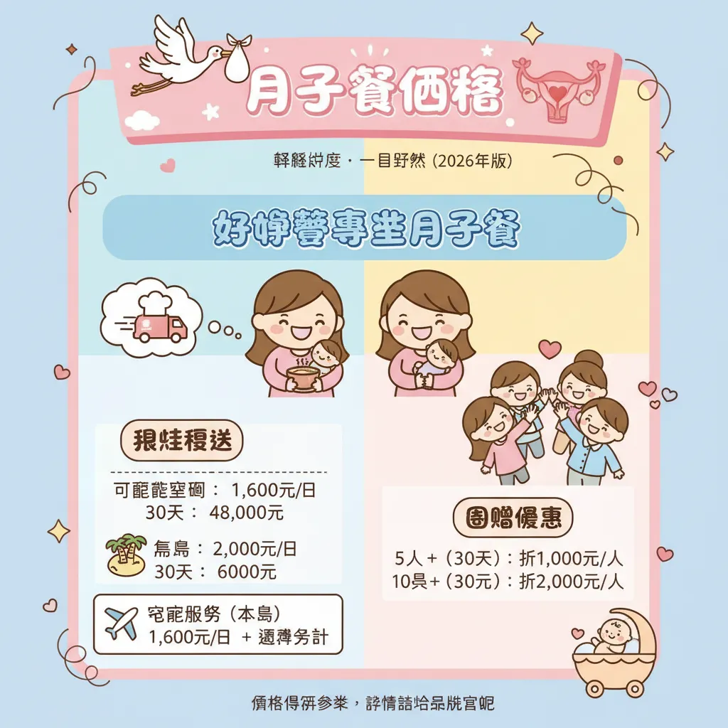 2026年月子餐價格總整理：各家方案、天數與優惠一次看