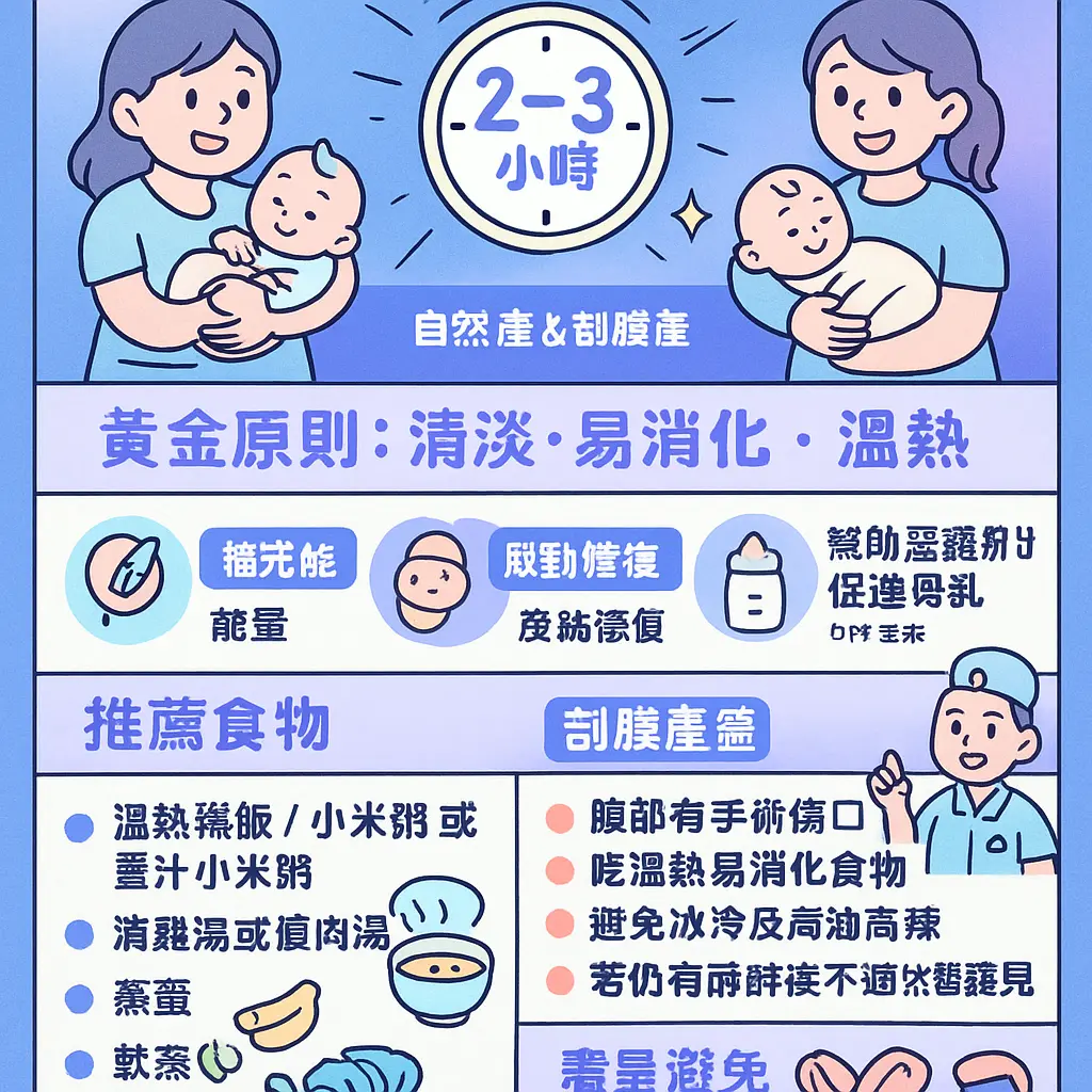 自然產後第一餐 - 剖腹產